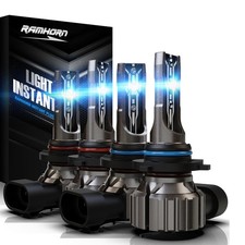 RAMHORN 9005 9006 LED Headlight Bulbs 6500K White 300 Brightness Plug  Play