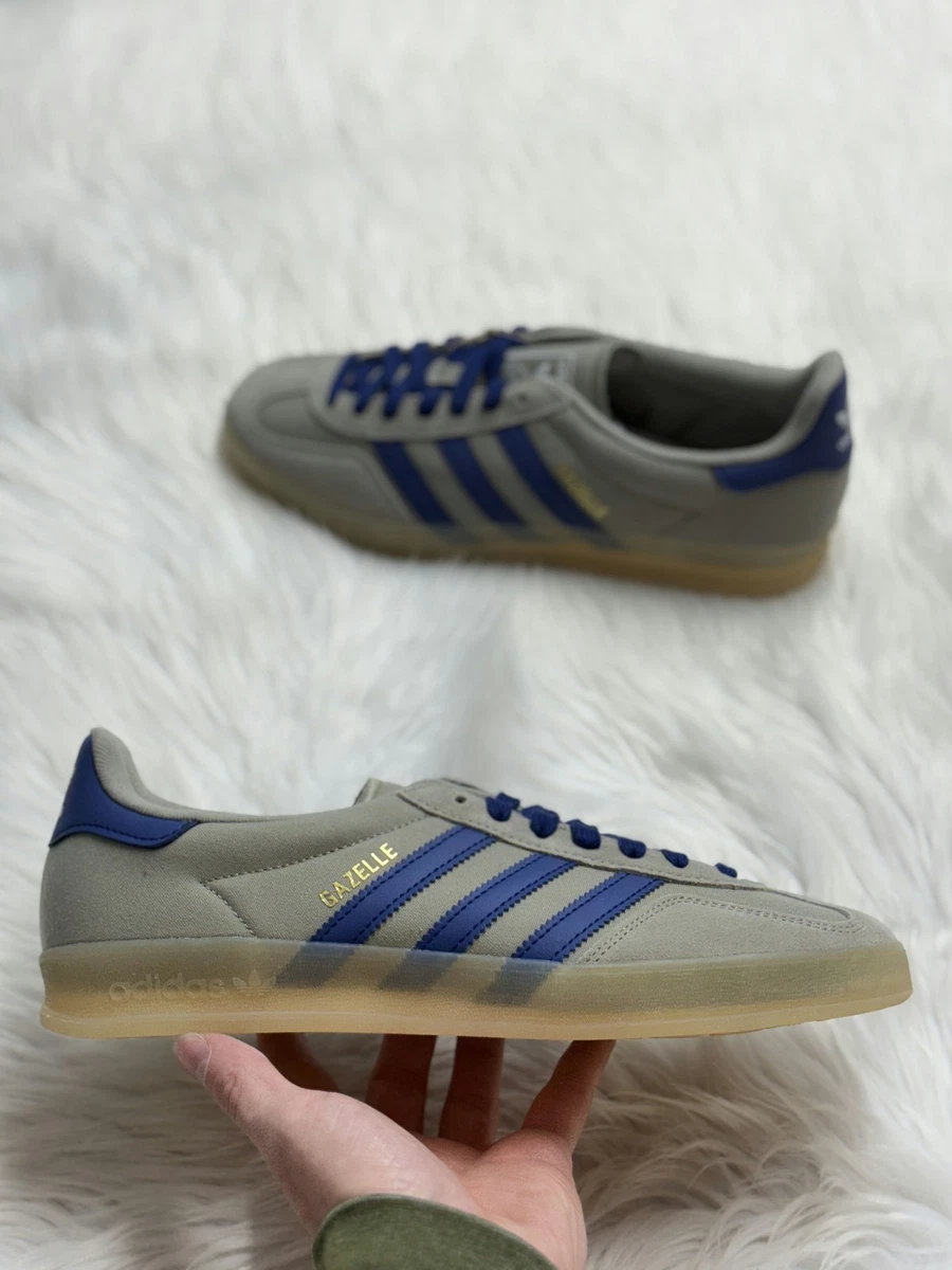 Adidas Gazelle Indoor Silver Pebble Victory Blue for sale | eBay