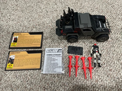 Gi Joe Cobra 25th Anniversary Stinger Jeep Army Builder Driver Officer Complete