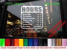 STORE HOURS CUSTOM WINDOW DECAL BUSINESS Sign Restaurant Cafe Deli Bar Grocery