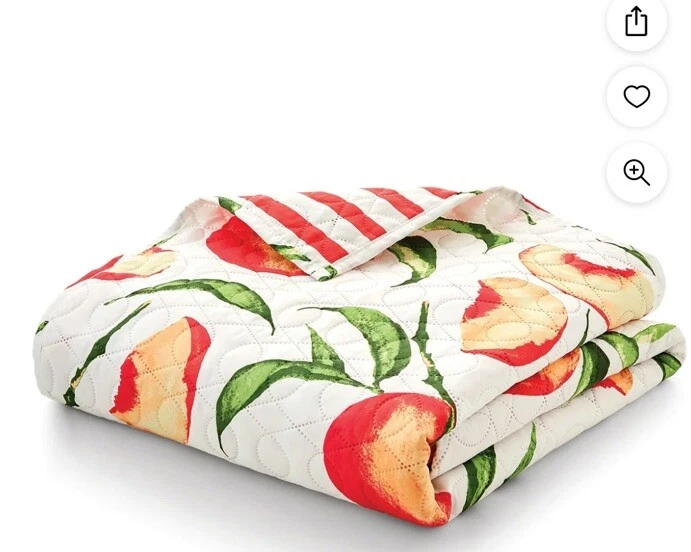 Twin - Mainstays Peaches Reversible Quilt Blanket Set w/ Tote, 3 Pieces - Image 2 of 4