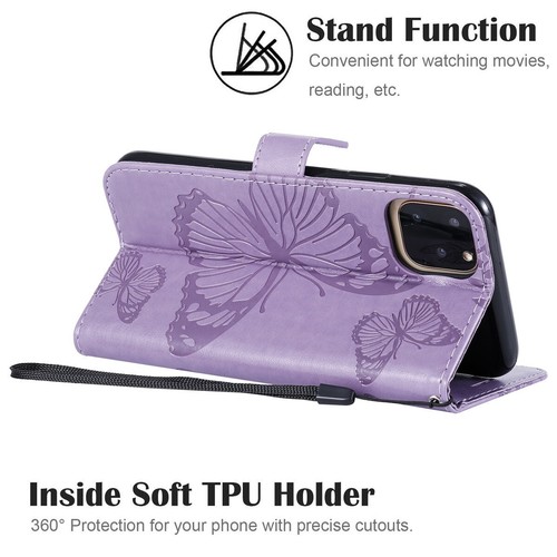 For Apple iPhone 12 Flip Leather Butterfly Girls Card Case Hold Cover - Picture 62 of 72
