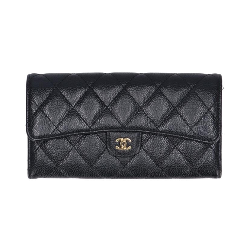 CHANEL Chanel/Long Wallet Matelasse/Caviar/ AB Rank