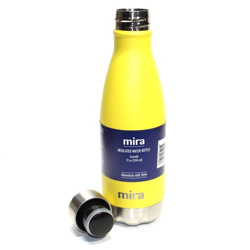 Double Wall Stainless Steel Kids Water Bottle Yellow 12oz Insulated Vacuum - 第 1/8 張圖片
