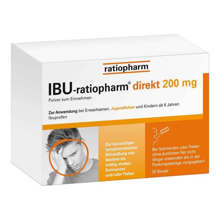IBU-ratiopharm® direkt 200 mg Pulver zum Einnehmen · 20 St · PZN 11722469