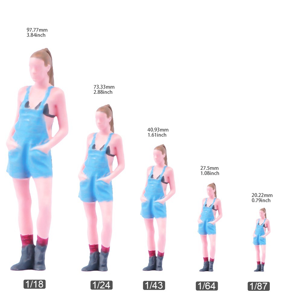 Figurines Miniatures Filles 1/64 Pour Maquettes Voitures - Personnalisables Peinture & Taille