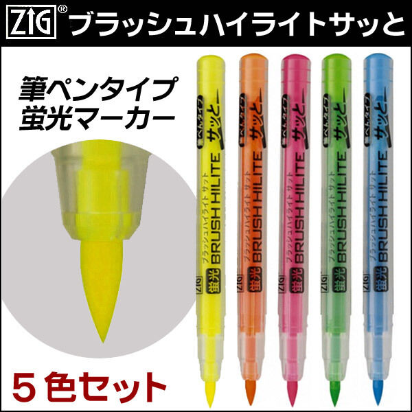 Kuretake Zig Brush Highlight Quick and 5 Color Set Bhs-55 / 5v 