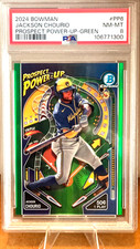 2024 Bowman Chrome - Jackson Chourio Prospect Power Up Green 32/99 Brewers PSA 8