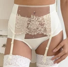 VALEA Luxury Lace Garter Belt 4 Strap Suspender Stockings Belt Lingerie Women