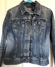 Vintage DKNY Jacket Women  s Sm Blue Jean Denim Jacket Med Dark Wash 90s Y2K