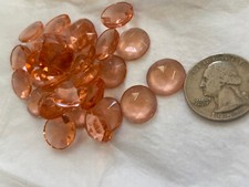 15MM GERMAN STAINED GLASS FACETED ROUND ROSALINE UNFOILED JEWELS 24 PCS 