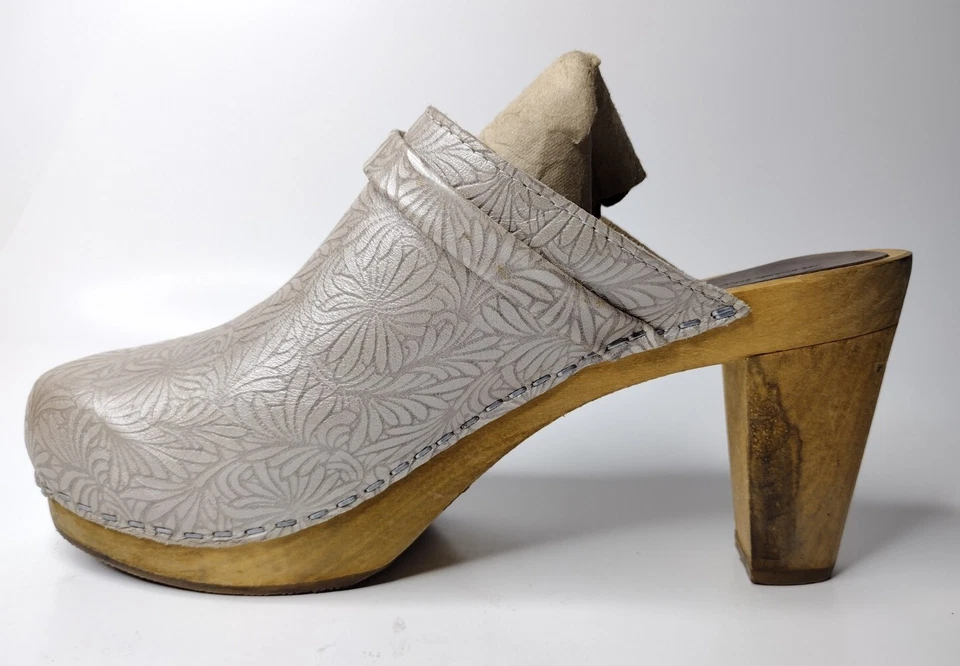 Sanita Merle Plateau Clog Womens Size US 10.5-11 EU42 Leather Wood Tan - Image 3 of 4