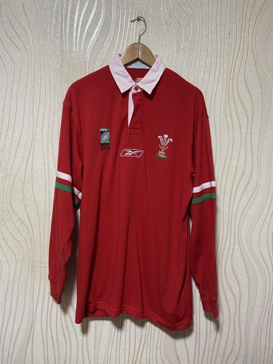 Reebok Long Sleeve Welsh Rugby Shirt Wales Team Jersey Long Sleeve