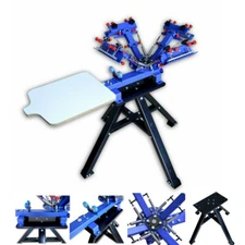 Micro-adjust Screen Print Machine 4 Color 1 Station Screen Press Shirt Printer 