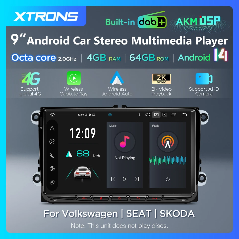 Für VW GOLF 5 6 Touran Passat Autoradio Android 14 64G 8Kern 4G DAB+ integriert - Bild 4 von 4