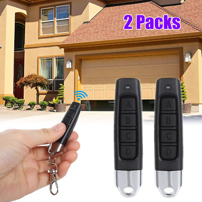 2Pcs 433MHZ Universal Garage Door Cloning Remote Control Opener Key Fob Portable
