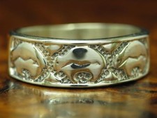 925 Sterling Silver Ring / Dow Jones Taurus Purse / Real / 7.2g / Rg