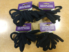 4 Pack: Donna Seamless Black Ponytail Holders, Small, 12 Pcs. Ea. - 11E
