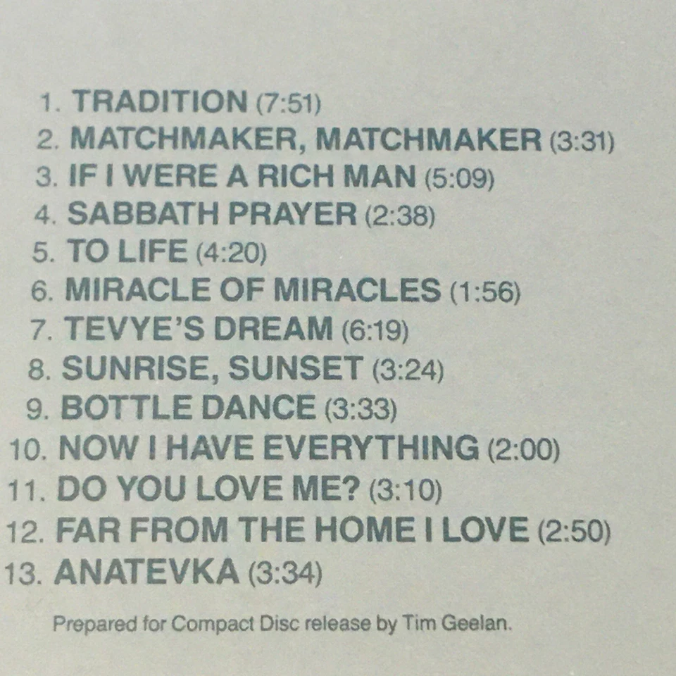 Topol in Fiddler on the Roof CD London Cast Musical - Image 4 of 4