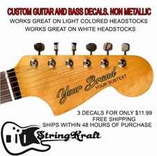 Custom CURVES Style NON METALLIC Guitar or Bass Decals. Set of 3 Decals.