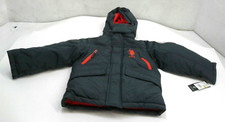 U.S. Polo Assn. OCUC09H Little Boy's Logo Hooded Puffer Jacket Charcoal Size 5/6
