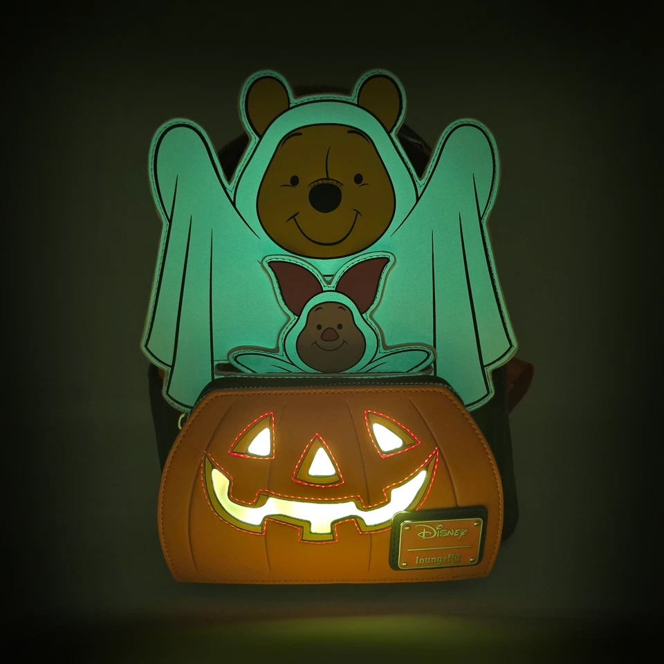 🌍📦 Loungefly Winnie Pooh Puh Puuh Piglet Halloween Mini Rucksack Backpack Sac - Bild 3 von 4