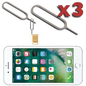 3 X Sim Pin Ejector Card Removal Tray Opener Tool For Iphone 6 6s