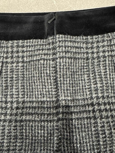 Jack Wills Tweed Black/grey Wool/velvet Mini Skirt Size UK 12 - Picture 6 of 15