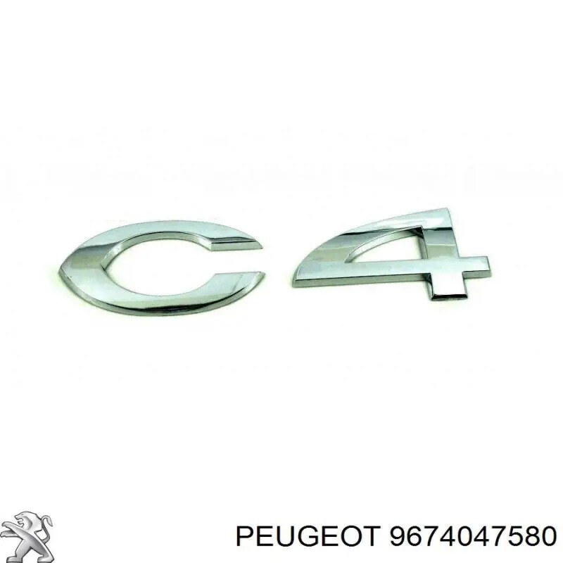 Logo Avant Citroën C4 Picasso I - Emblème Chrome D'origine 9674047580