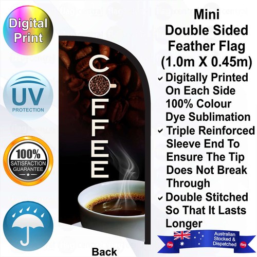 COFFEE Deluxe Brown 1.4m Feather Flag/Banner Kit with Spike *High-Quality - Picture 3 of 8