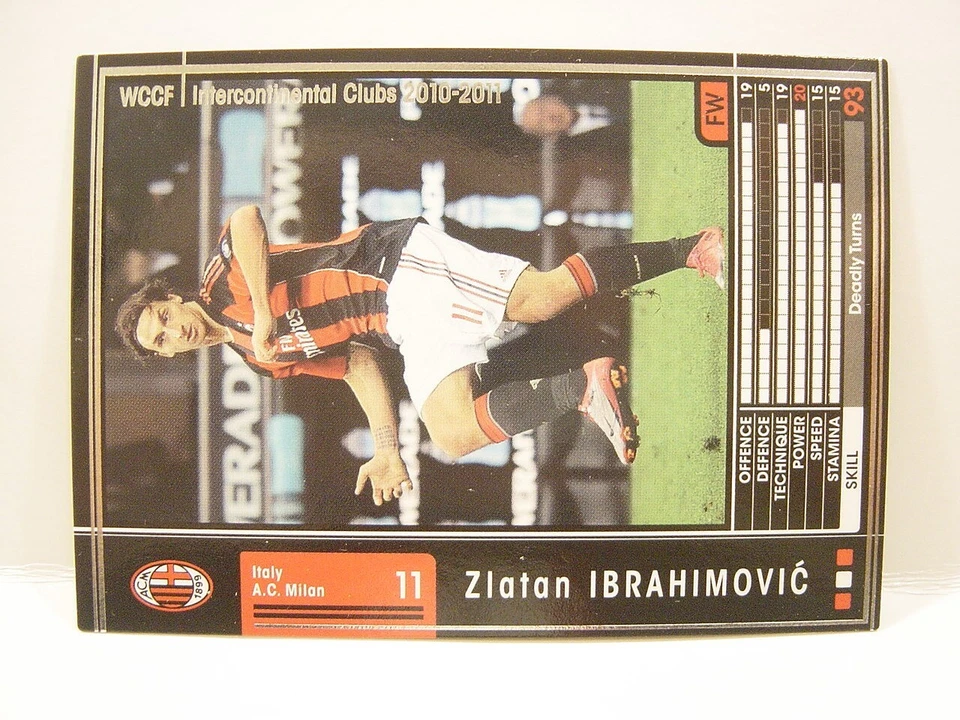 Panini WCCF 2010-11 Zlatan Ibrahimovic 1981 Sweden　No.11 AC Milan Italy CFW #189 - Image 2 of 4