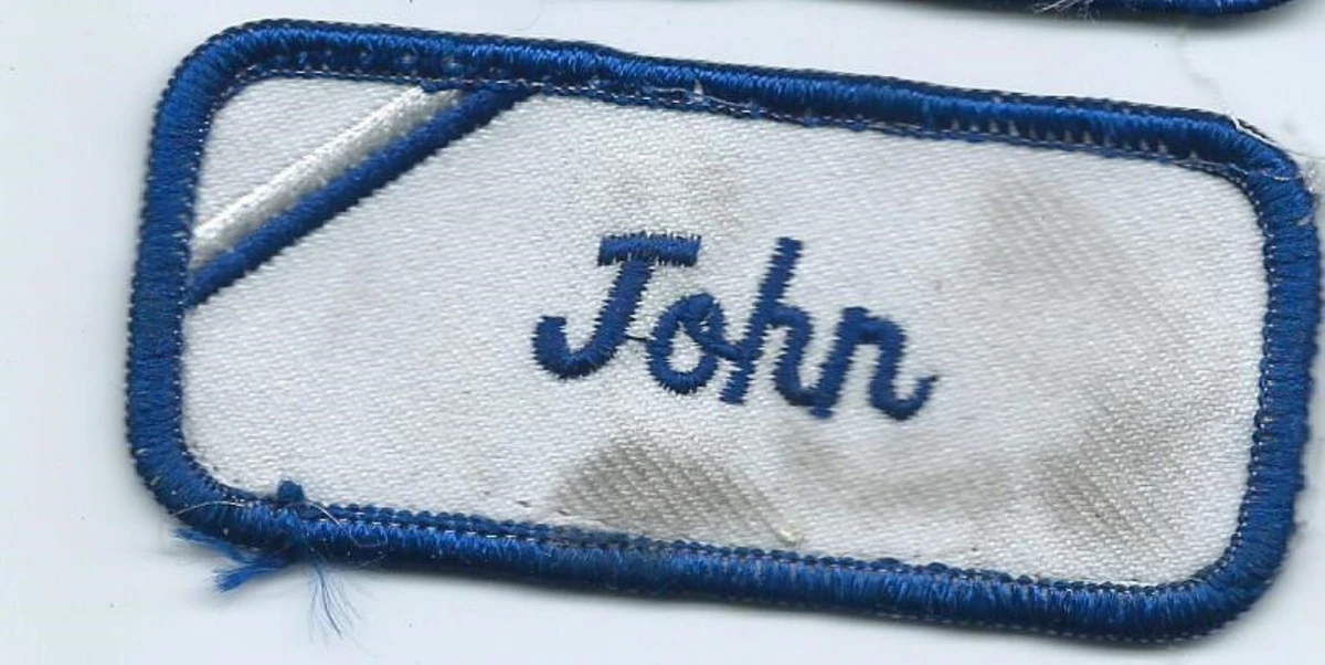 John name tag patch 1-5/8 X 3-5/8 | eBay