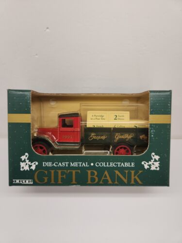 1993 ERTL Diecast Metal Collectable Gift Bank, Christmas Seasons Greetings Truck - Picture 1 of 9