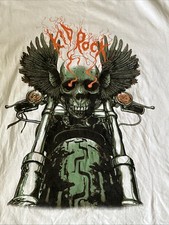 KID ROCK RARE! White Skull Motorcycle Gothic Large Men&rsquo;s T Shirt Concert Music