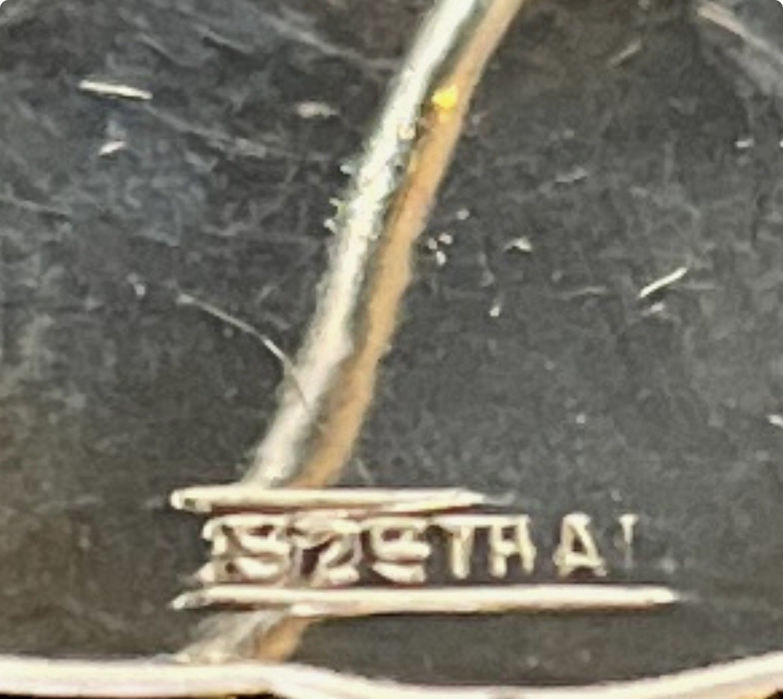 Rectangular Sterling Silver Gold Tone Modernist T… - image 3