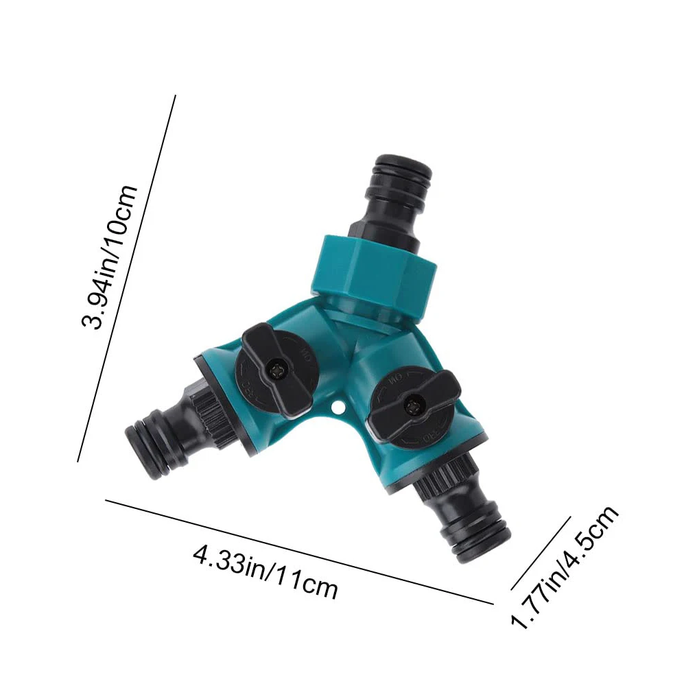 2 Way Garden Hose Splitter Garden Hose Connector with Faucet Watering Shut off f