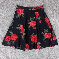 Vintage Skirt Womens Twelve Mini A Line Floral Roses 90s Y2K Whimsigoth USA Made
