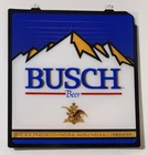 VINTAGE BUSCH BEER MOUNTAINS STAIN-GLASS STYLE SIGN BAR PUB DISPLAY