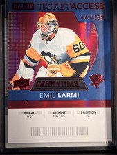 2021-22 Upper Deck Credentials - 2020-21 Debut Ticket Access Emil Larmi #78 Red