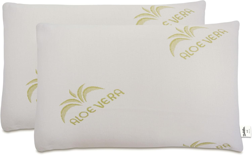 Emporio, Coppia Di Cuscini Saponetta Memory Foam, Aloe Vera, Altezza 11 Cm, Soff - Foto 7 di 12
