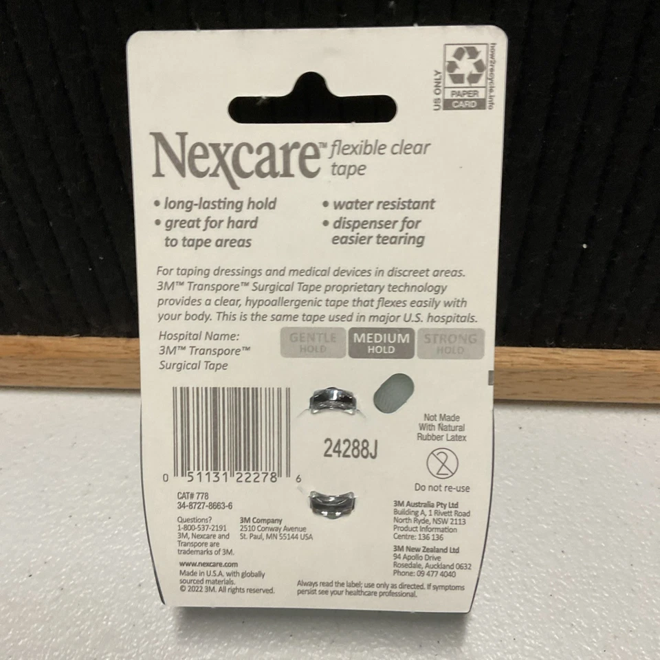 Nexcare Dispensador de Cinta Transparente Flexible 1”X10yd 1ct Soporte Medio 1182 Foto 2 de 4