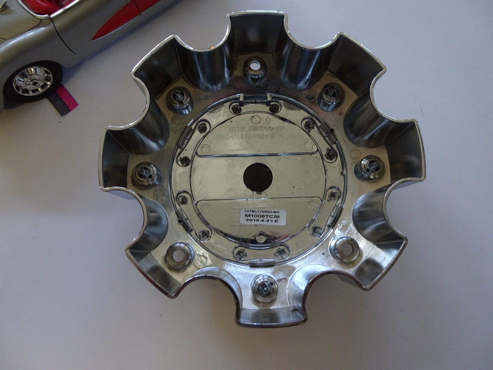 MOTO METAL Chrome Custom 8 LUG Wheel Center Cap # 1079L170MO-8H, M1008TCM thumbnail 3