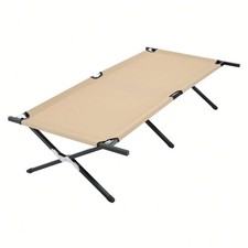 New Folding Camping Cot 73x35.8x17.7in 300lb Portable Khaki