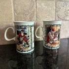 2 Vtg Dunoon Merry Christmas Victorian Prints Santa Coffee Mugs Cups Scotland — photo 8