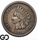1859 Indian Head Cent Penny, Key Date, Choice XF++