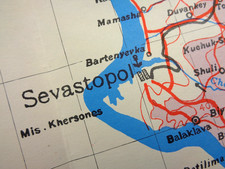 WW2 RAF map of CRIMEA entitled "SEVASTOPOL" (PROVISIONAL EDITION, Low Print Run)