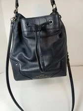 COACH Navy Midnight Blue LARGE Standard Mickie Drawstring Shoulder Bag F35684