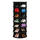 Rotating Shoe Rack Tower 7 Tier Organizer, Revolving 360 Black Shoe Rack Storage