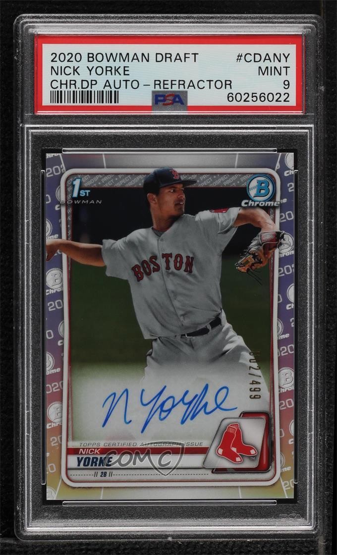 2020 Bowman Draft Chrome Picks Refractor 2/499 Nick Yorke PSA 9 MINT Auto 13c1