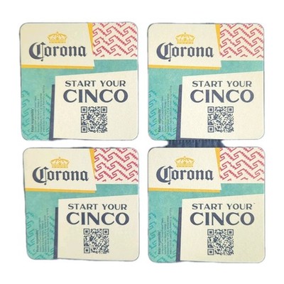 Corona Extra & Premier Start Your Cinco Beer Coasters Set of 4 New